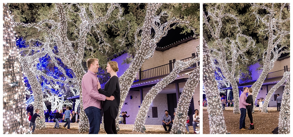 Stunning proposal under the lights in Johnson City, TX by Dawn Elizabeth Studios
