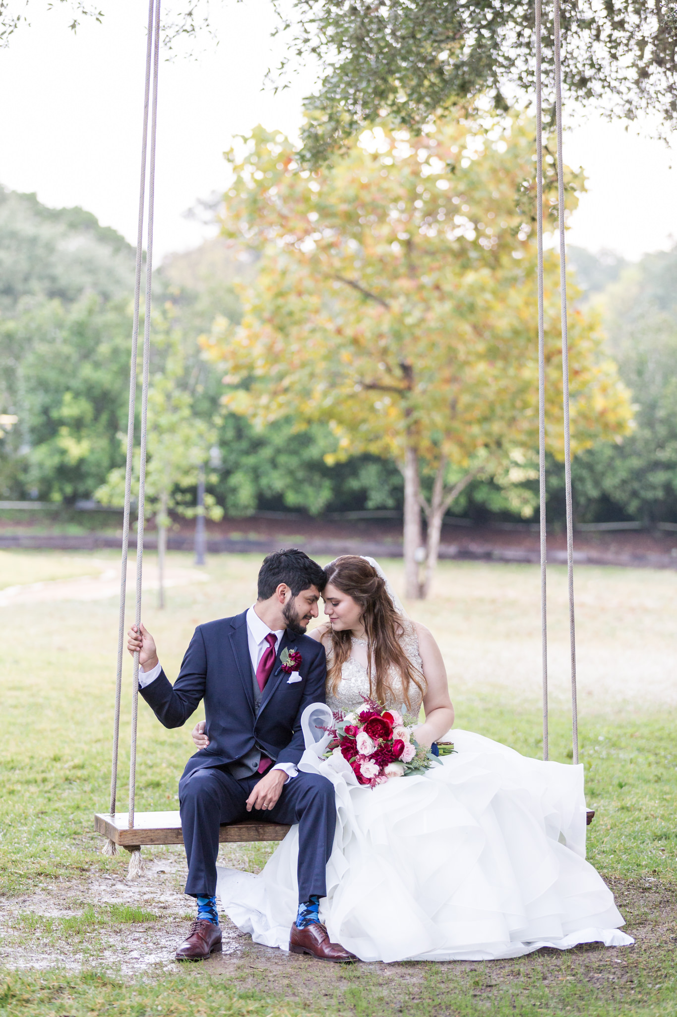 A Burgundy and Navy Disney Inspired Wedding at Gardens at Old Town Helotes in Helotes, TX by Dawn Elizabeth Studios, San Antonio Wedding Photographer