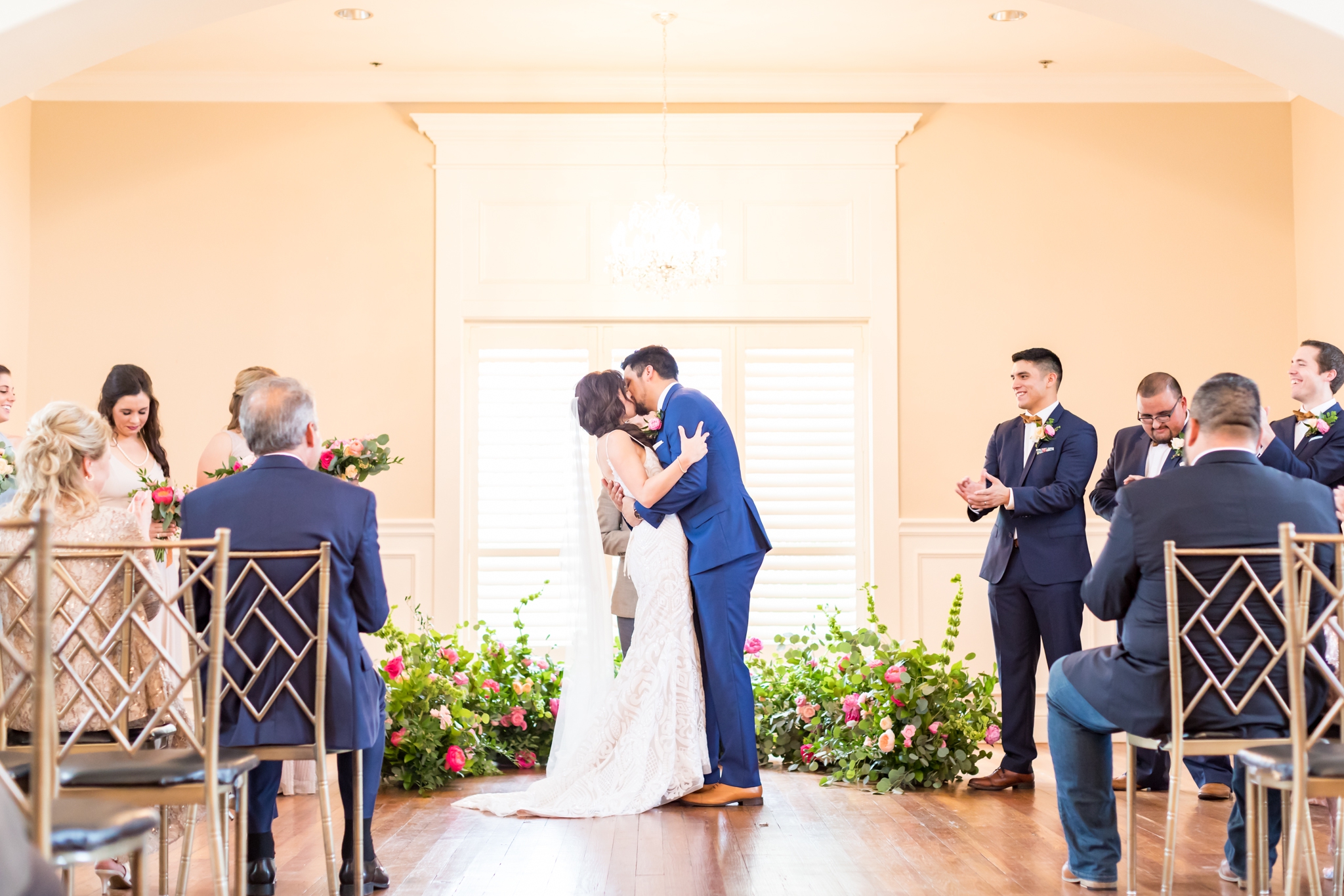 A Powder Blue, Blush and Hot Pink wedding at Milltown Historic District in New Braunfels, TX by Dawn Elizabeth Studios, San Antonio Wedding Photographer
