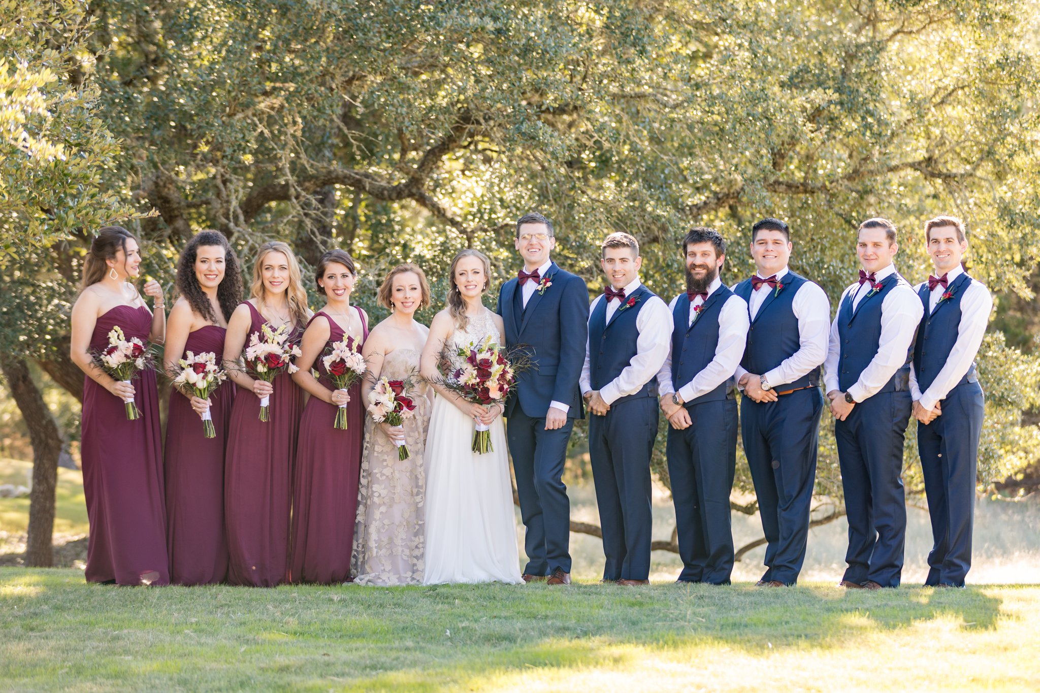 A Burgundy and Navy Wedding at the Milestone Boerne in Boerne, TX by Dawn Elizabeth Studios, Boerne Wedding Photographer