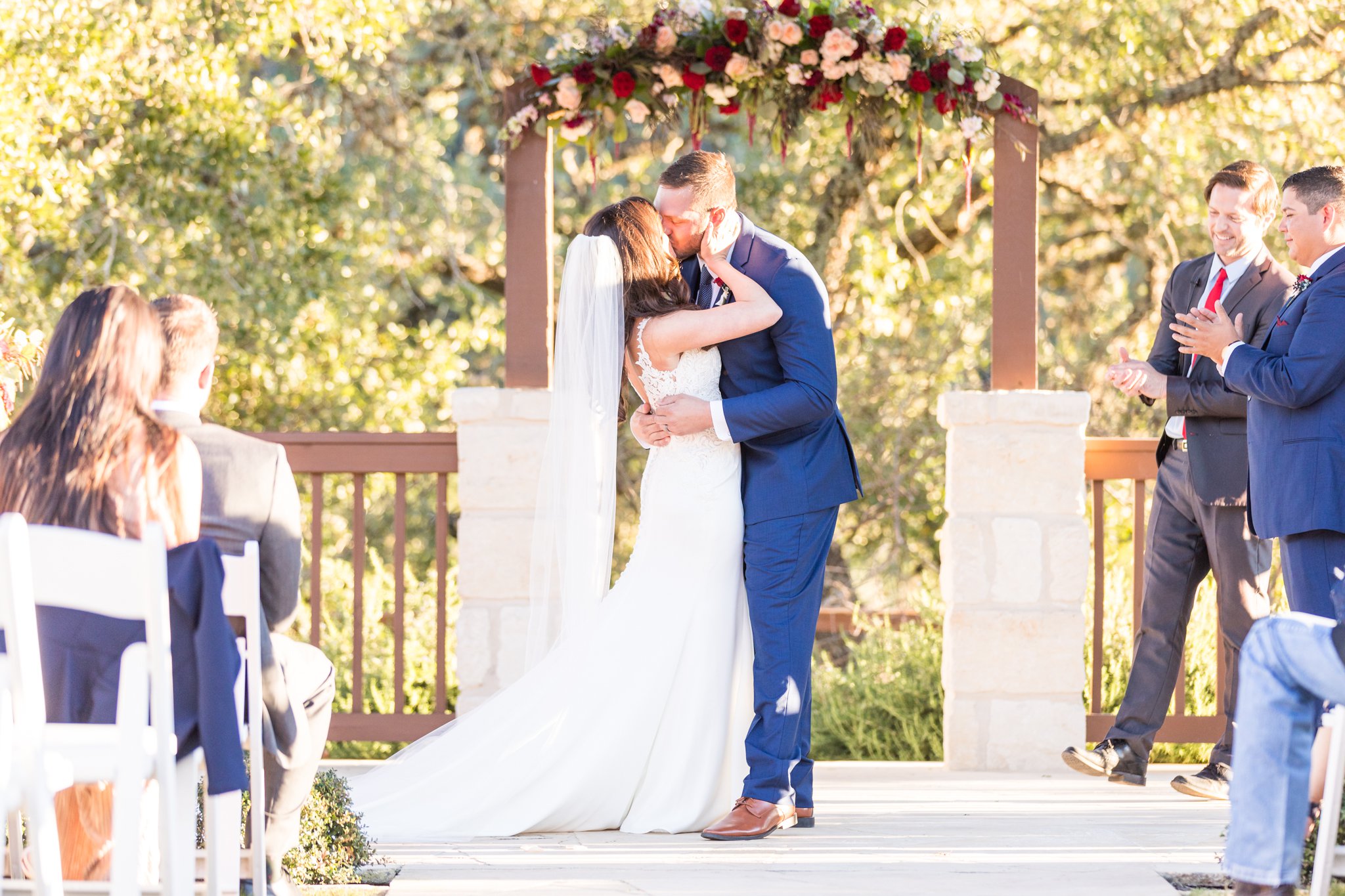 A Merlot and Navy wedding at The Milestone in Boerne, TX by Dawn Elizabeth Studios, Boerne Wedding Photographer