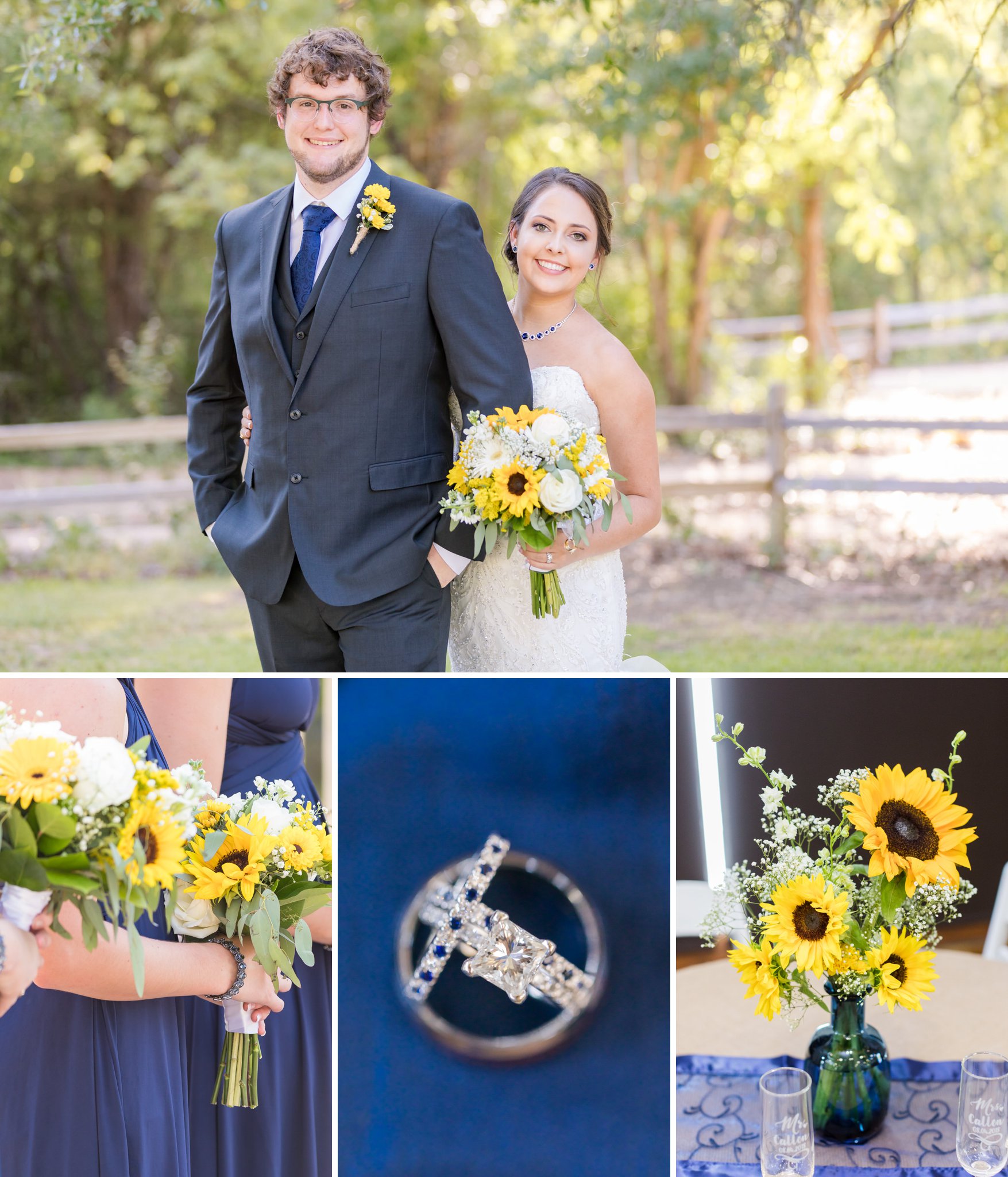 Navy and Sunflower Wedding Inspiration, Dawn Elizabeth Studios, San Antonio Wedding Photographer