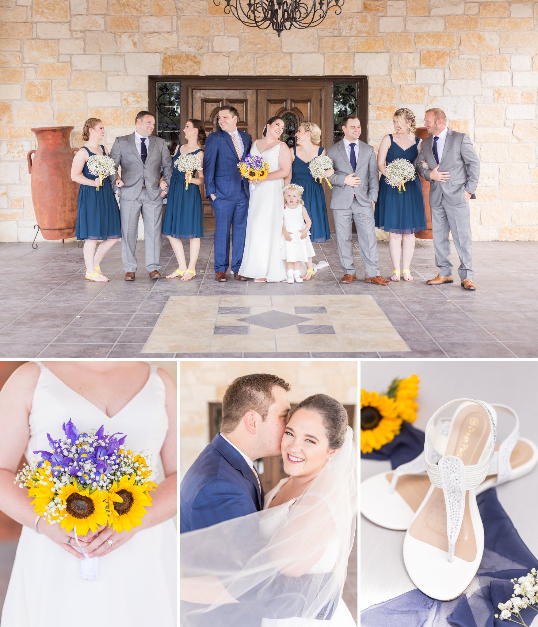 Navy and Sunflower Wedding Inspiration, Dawn Elizabeth Studios, San Antonio Wedding Photographer