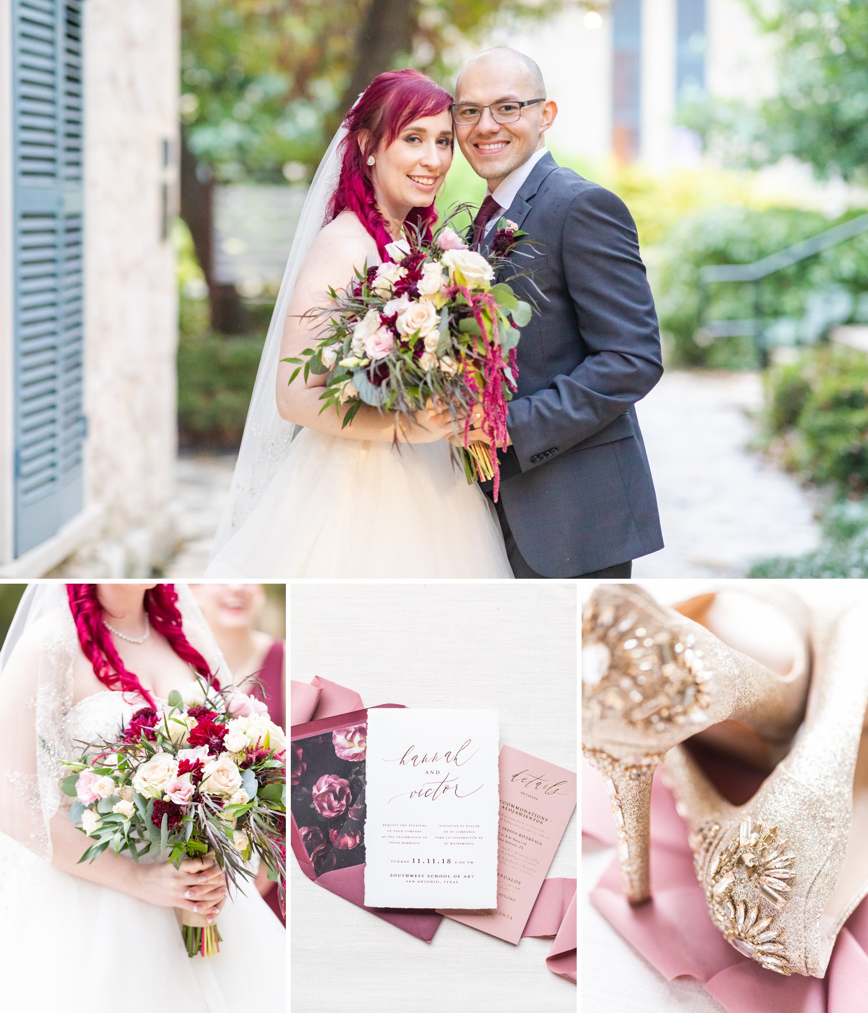 Burgundy and Blush Wedding Inspiration, Dawn Elizabeth Studios, San Antonio Wedding Photographer