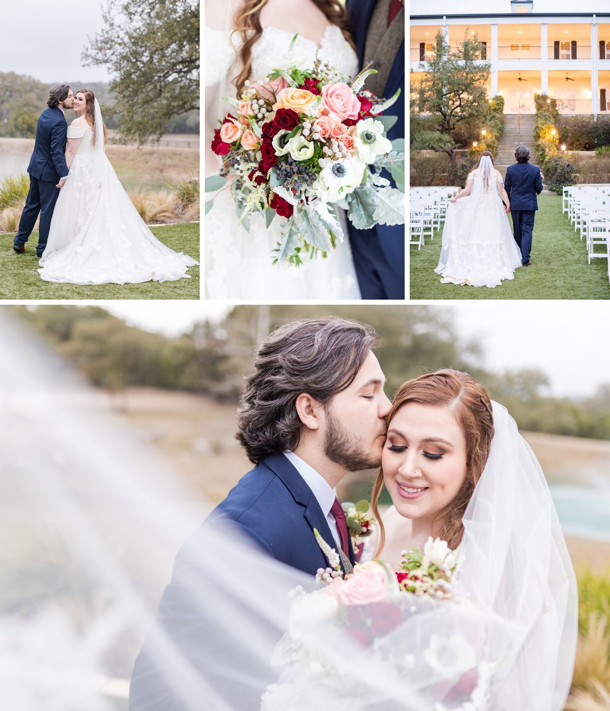 A Burgundy, Navy and Coral Wedding at Kendall Plantation in Boerne, TX by Dawn Elizabeth Studios, Boerne Wedding Photographer