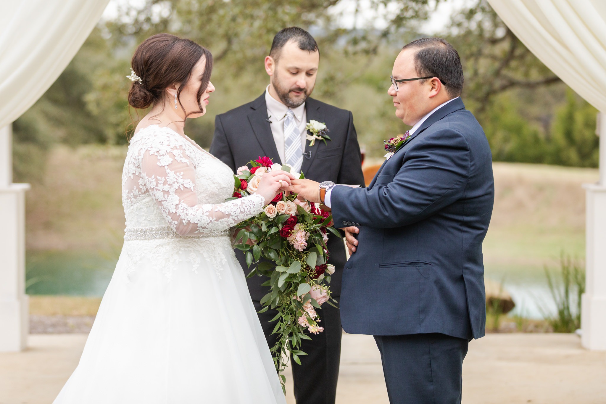 A Dusty Blue and Burgundy Wedding at Kendall Plantation in Boerne, TX by Dawn Elizabeth Studios, Boerne Wedding Photographer
