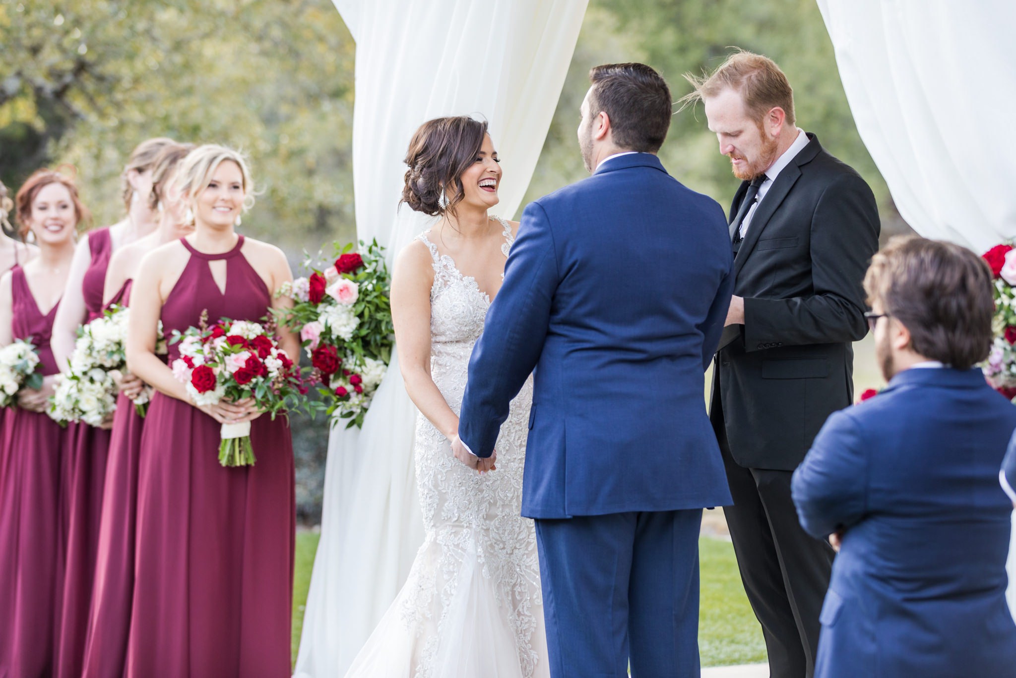 A Burgundy and Navy Wedding at Kendall Plantation in Boerne, TX by Dawn Elizabeth Studios, San Antonio Wedding Photographer