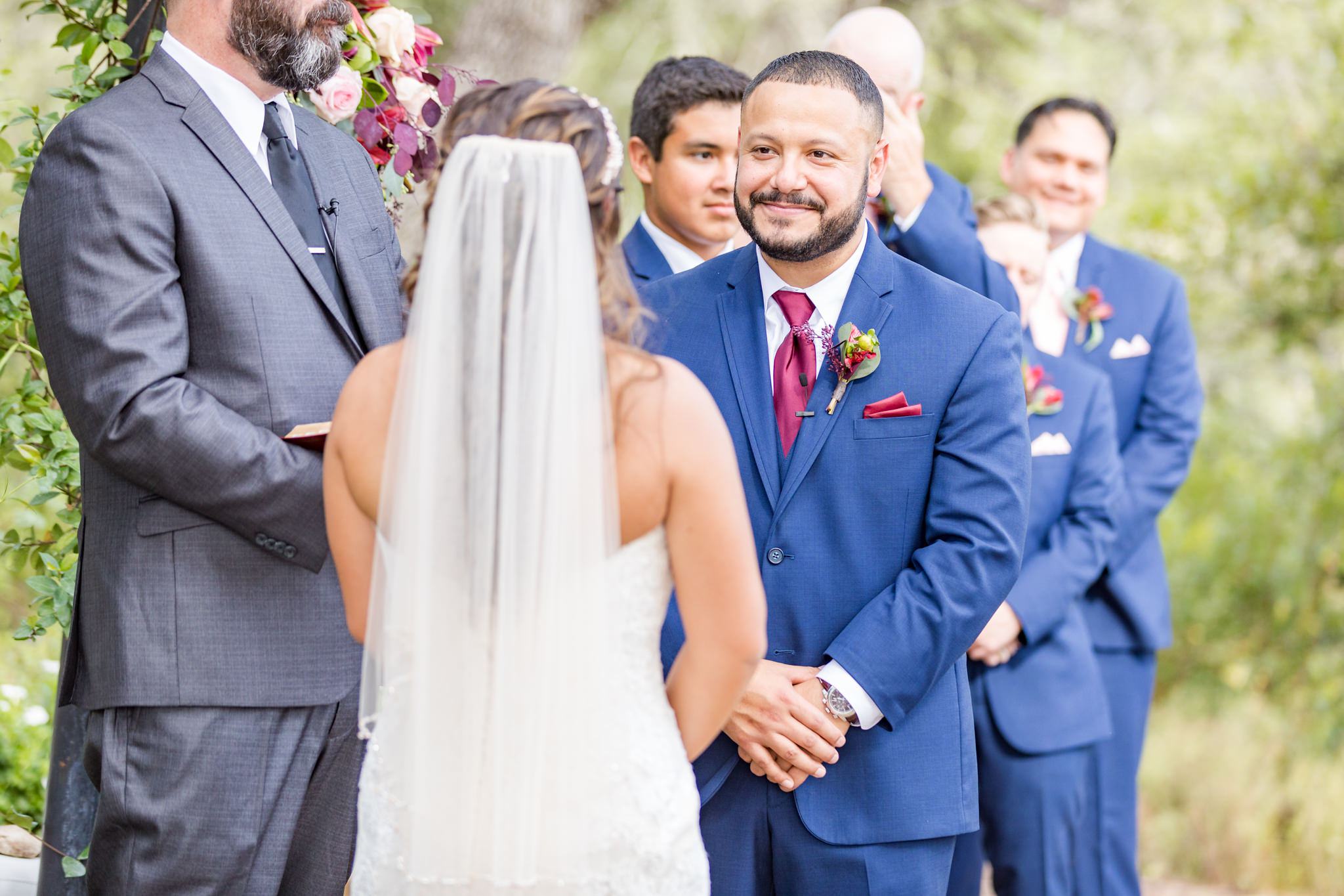 A Burgundy and Navy Wedding at the Oaks at Heavenly in Helotes, TX by Dawn Elizabeth Studios, San Antonio Wedding Photographer