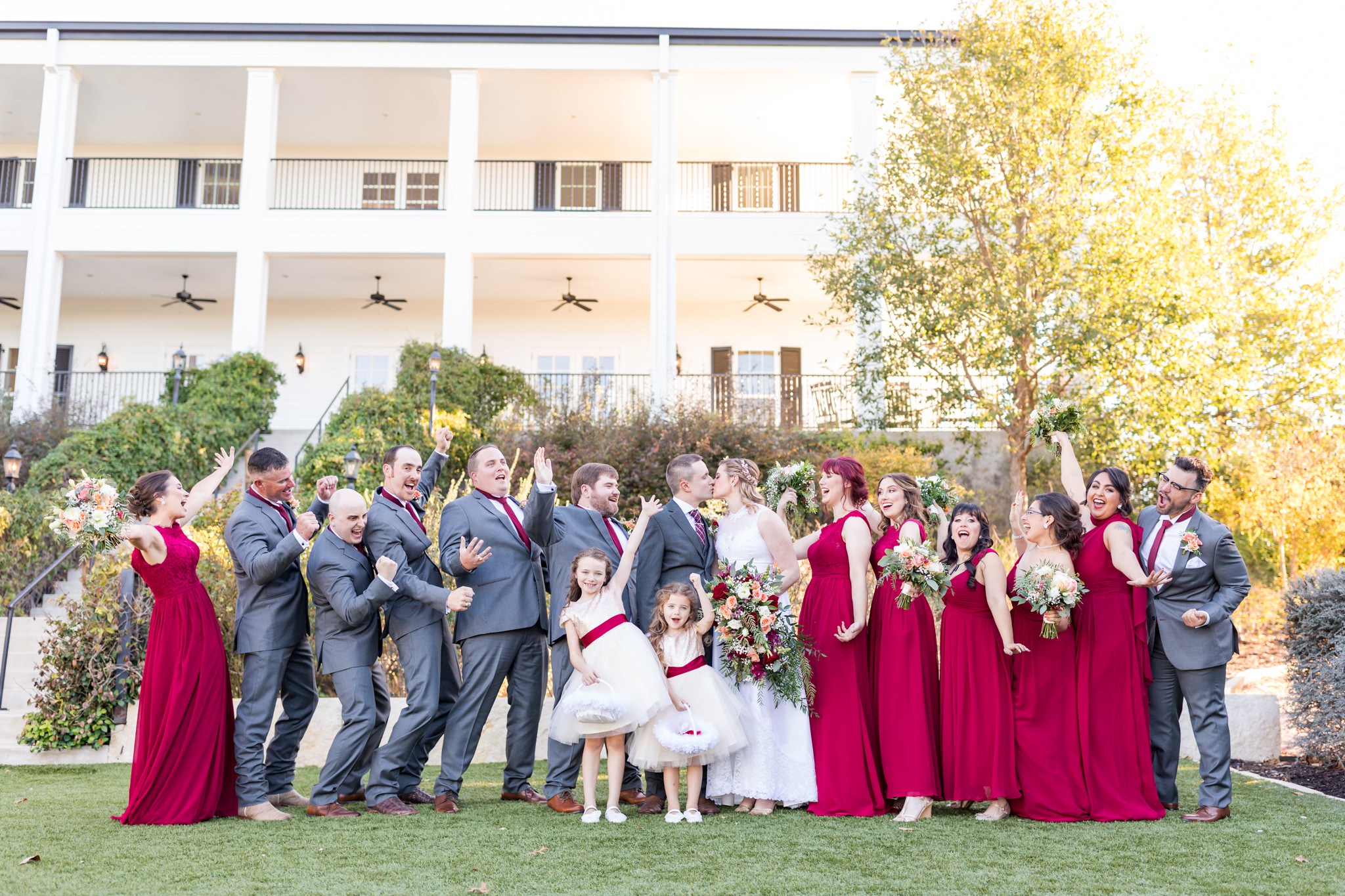 A Burgundy, Gold and Peach Wedding at Kendall Point in Boerne, TX by Dawn Elizabeth Studios, Boerne Wedding Photographer