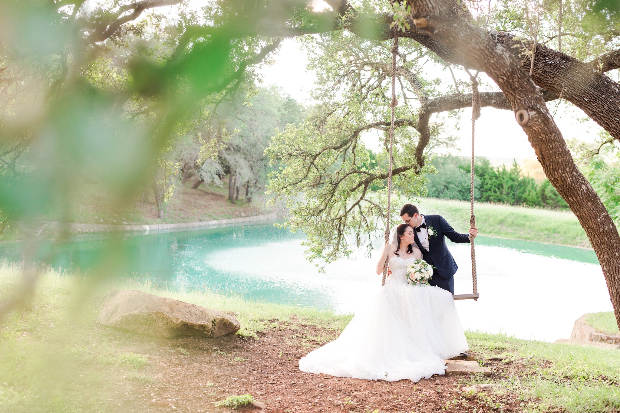 A Dusty Blue and Gold Wedding at Kendall Point in Boerne, TX by Dawn Elizabeth Studios, San Antonio Wedding Photographer