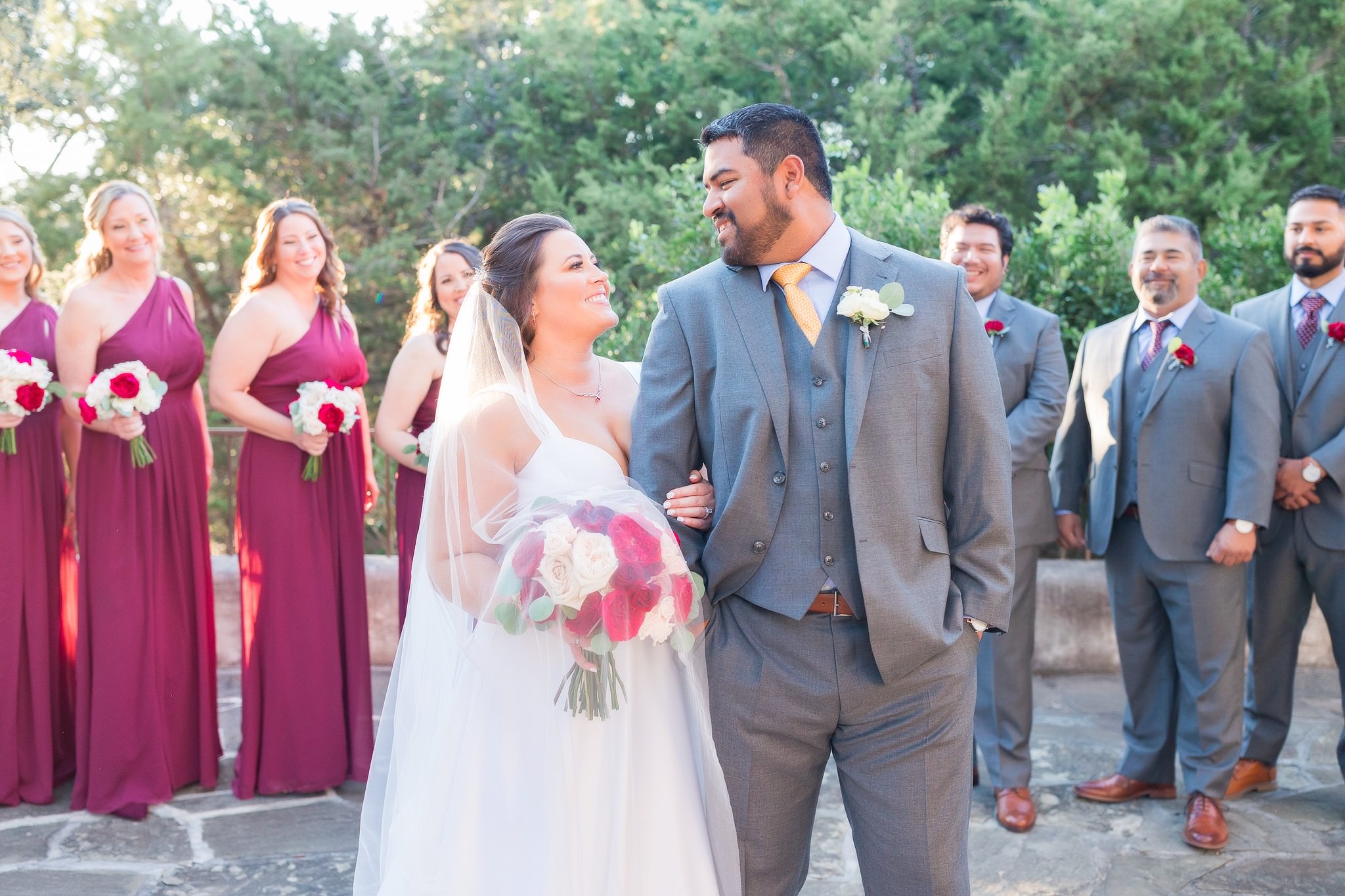 A Burgundy and Blush wedding at Lost Mission in Spring Branch, TX by Dawn Elizabeth Studios, San Antonio Wedding Photographer